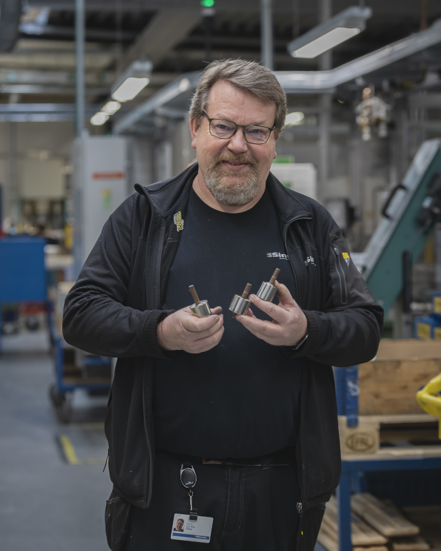 Sintex employee in production holding our Permanent Magnet Rotor