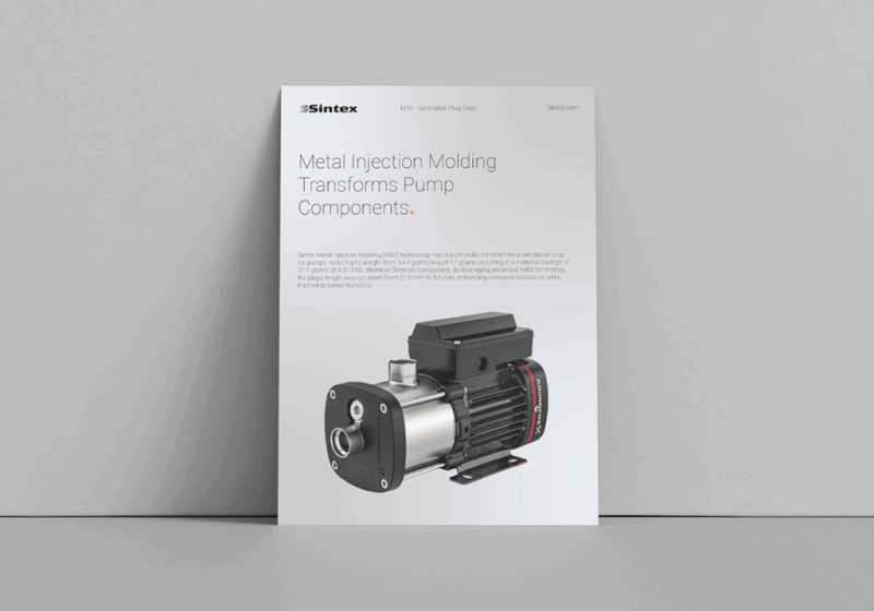 Mockup of Case on Metal Injection Molding Transforms Pump Components