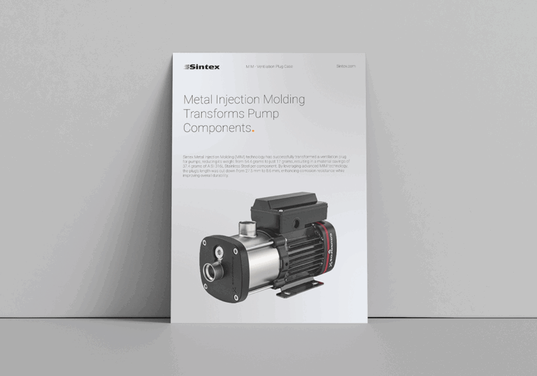 Mockup of Case on Metal Injection Molding Transforms Pump Components